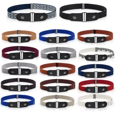 MARKENLOS 2/1Stk Stretchgürtel ohne Schnalle Gürtel Damen Herren elastisch bis 27 Farben