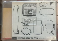 STAMPIN’ UP! Retired Stamps Set  “PHOTO ALBUM FUN” (Unmounted) 1996 NOS