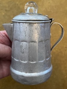 Toy antique percolator coffee pot 4.5” Mini Metal Vintage Miniature