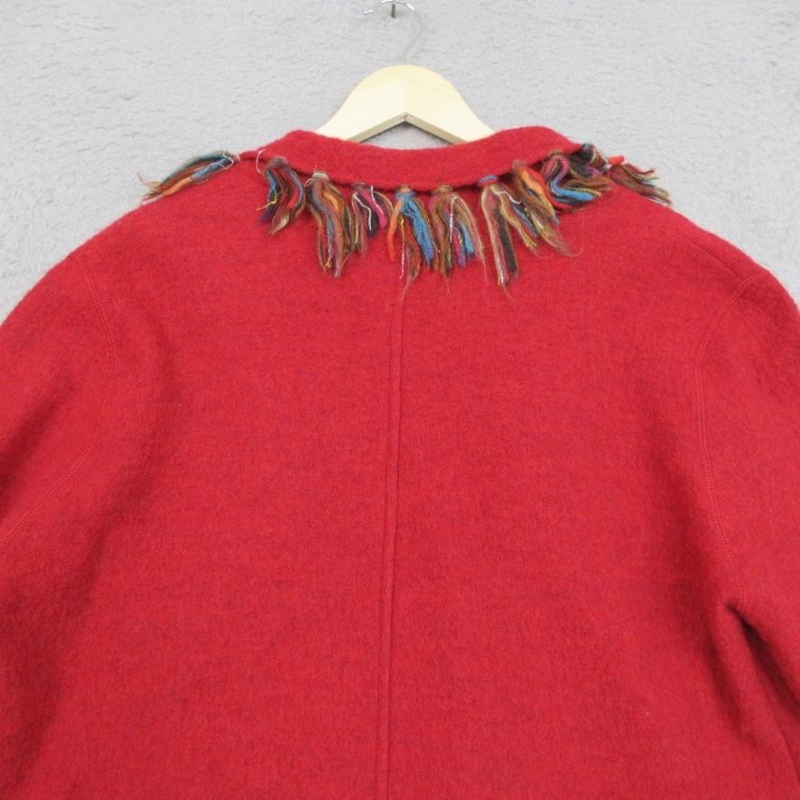 Ruby Rd. Sweater Womens Medium Red Wool Fringe Tr… - image 10