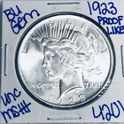 1923 BU UNCIRCULATED SILVER PEACE DOLLAR AUTHENTIC U.S. MINT FREE SHIPPING 4201