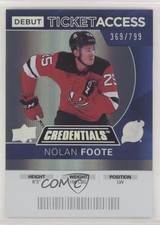 2021 Upper Deck Credentials 2020-21 Debut Ticket Access 369/799 Nolan Foote 1ot4