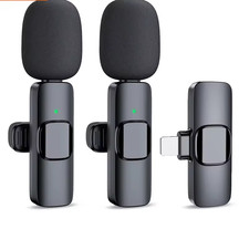 Wireless Lavalier Microphone Audio Video Recording Mini Mic For iPhone Android