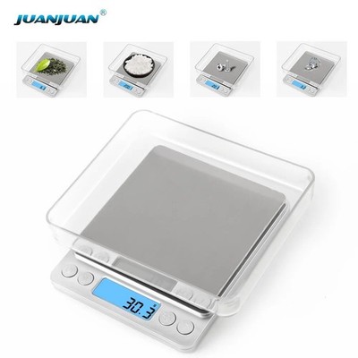Digitale Küchenwaage Elektronische LCD Lebensmittelgewicht Post Taschenwaage 0,01g 500g