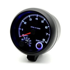 Tachometer Gauge,3.75'' Car Universal Black Tachometer Gauge Blue Inter Shift