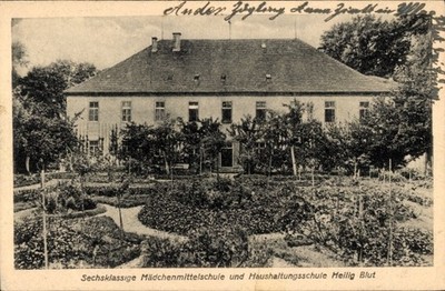 Postcard Erding in Upper Bavaria, six-grade girls' middle school and... - 4613423