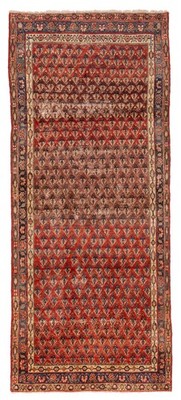 Vintage Hand-knotted Runner Rug 3'4'' x 7'11'' Traditional Oriental Wool Carpet