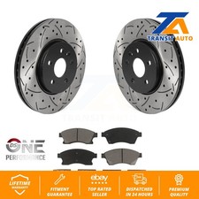 Front Drilled Slot Brake Rotors Ceramic Pad Kit For 2013-2014 Chevrolet Sonic RS