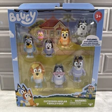 Bluey Extended Heeler Family Pack 8 Minifigures Includes CHATTERMAX NIB