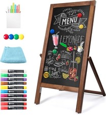 Solid Wood Frame Chalkboard W/ Stand 40" x 20" Magnetic Double Sided Sandwich