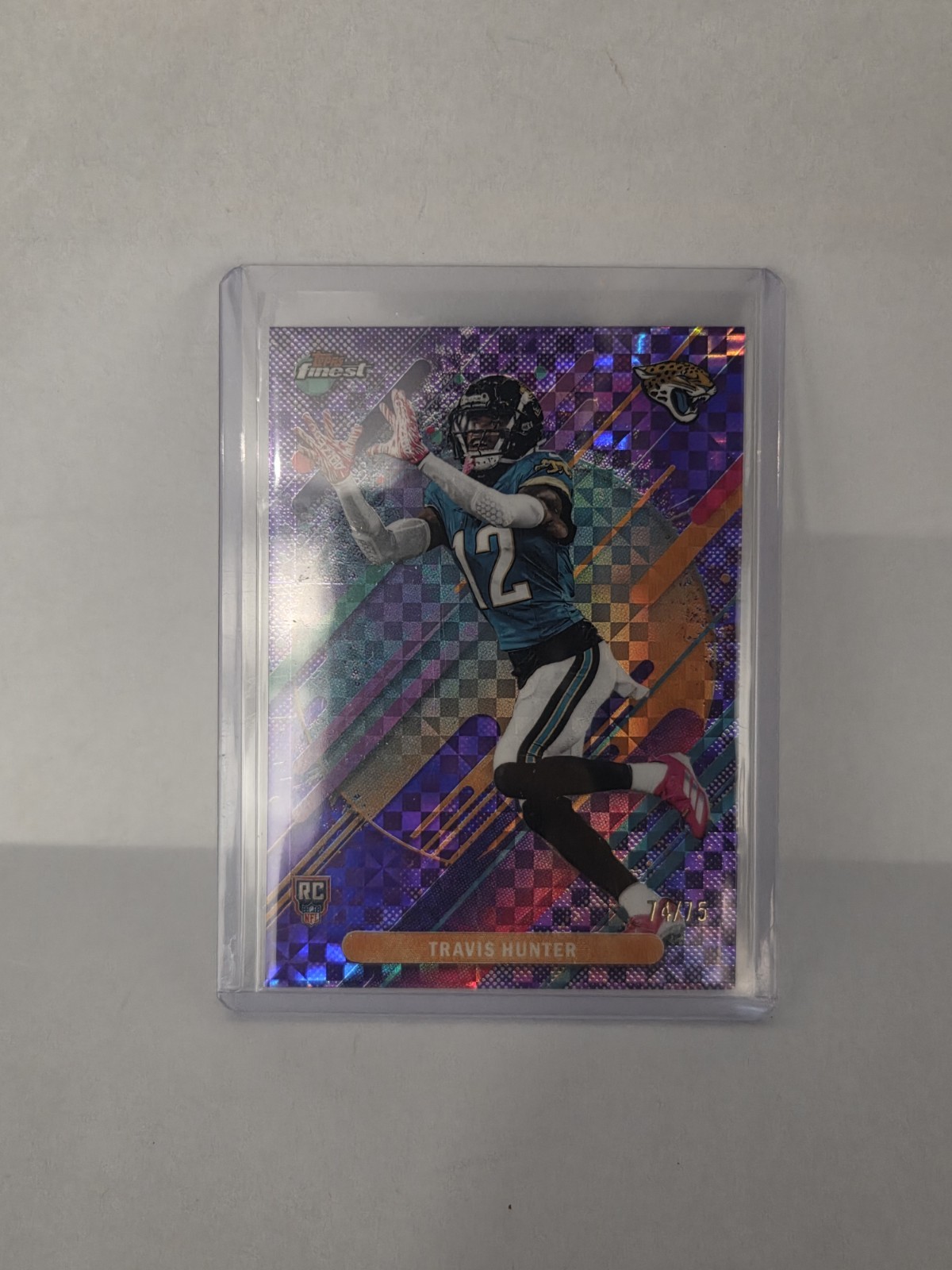 2025 Topps Finest - Rare Travis Hunter #214 Purple X-Fractor /75 (RC)