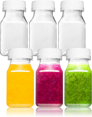 4 Oz Small Plastic Bottles with Black Caps for Liquids - Ginger Shot Lids, Welln