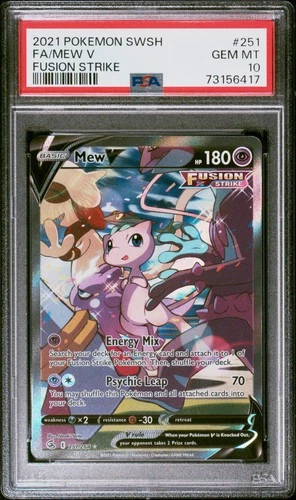 Mew V 251/264 PSA 10 Fusion Strike Pokemon Card Game *2