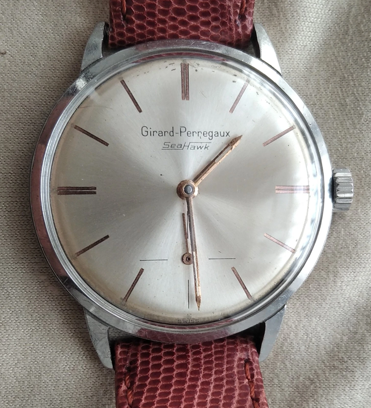 Girard Perregaux — 1959 Girard-Perregaux Sea Hawk, Diam. mm. 34 crown excluded, with case