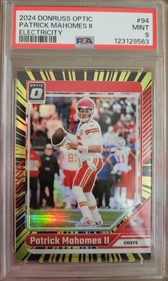 2024 PANINI DONRUSS OPTIC ELECTRICITY #94 PSA 9 PATRICK MAHOMES /75 KC Chiefs 💎