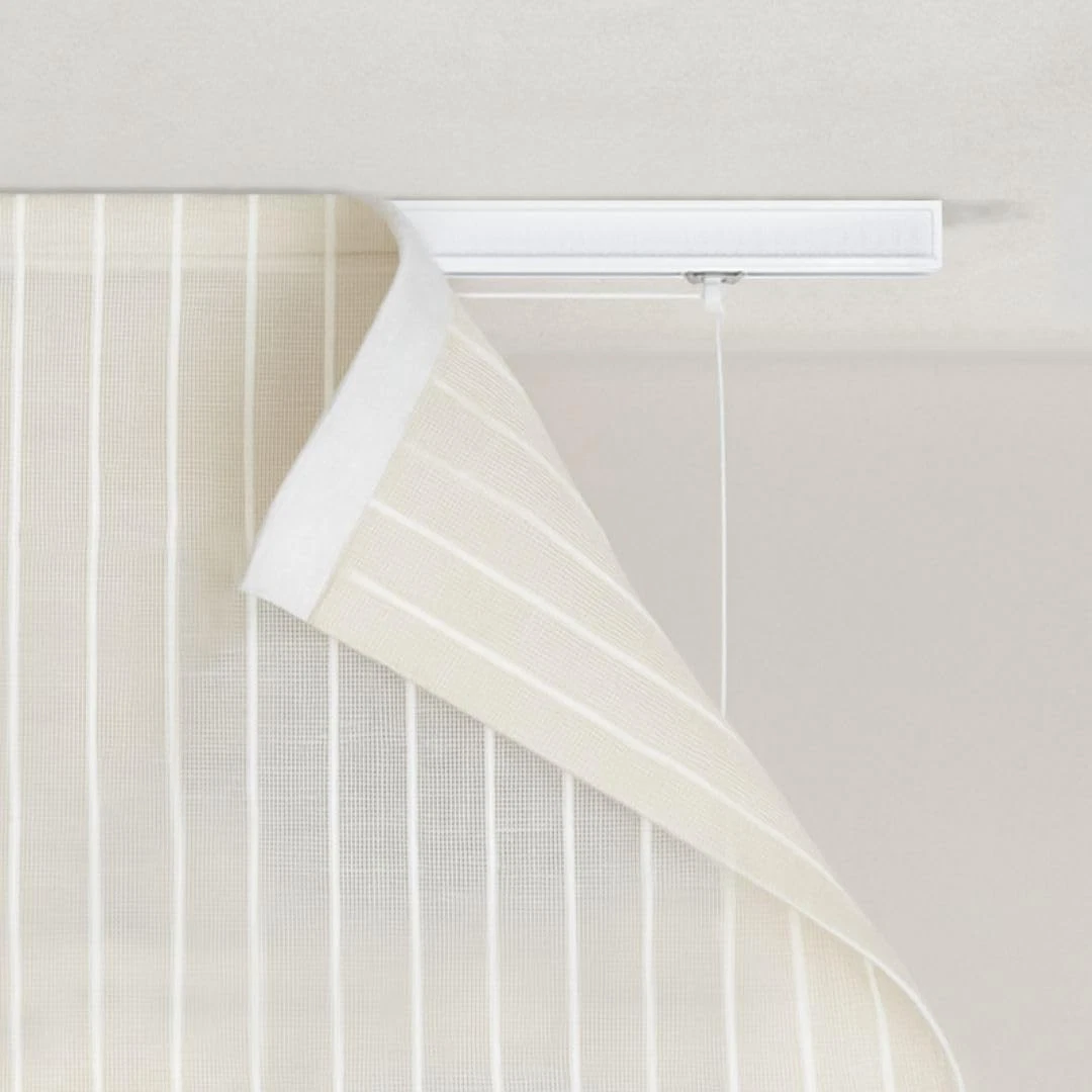 InCasa Bastone Per Tenda In Alluminio Satinato Grigio - 140 Cm, Kit Completo Con Supporti, 22 Scivoli E Finali