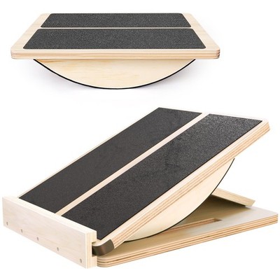 Profi Schrägbrett 2 in 1 aus Holz und Balance Board verstellbar...
