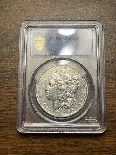 1901 p Morgan dollar PCGS golden labe XF++AU clean #d23 GENUINE GUARANTEE