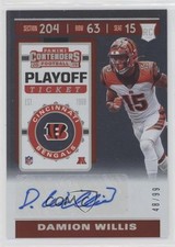 2019 Panini Contenders Rookie Playoff Ticket 48/99 Damion Willis #166 Auto 03wd