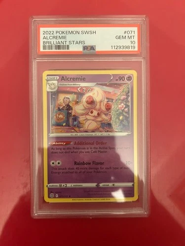 PSA 10 2022 Pokemon SWSH Alcremie Brilliant Stars #071 GEM MINT Slab