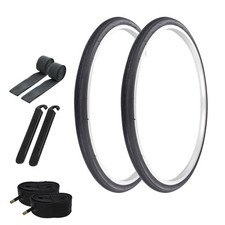 PRO TIRES 24 x 1-3/8" BLACK P-1179 W/ TUBES, RIM STRIPS,  TIRE LEVERS