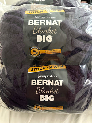 Bernat Blanket Big Chenille Blanket Yarn, Purple Moonlight Jumbo #7 Lot of 8