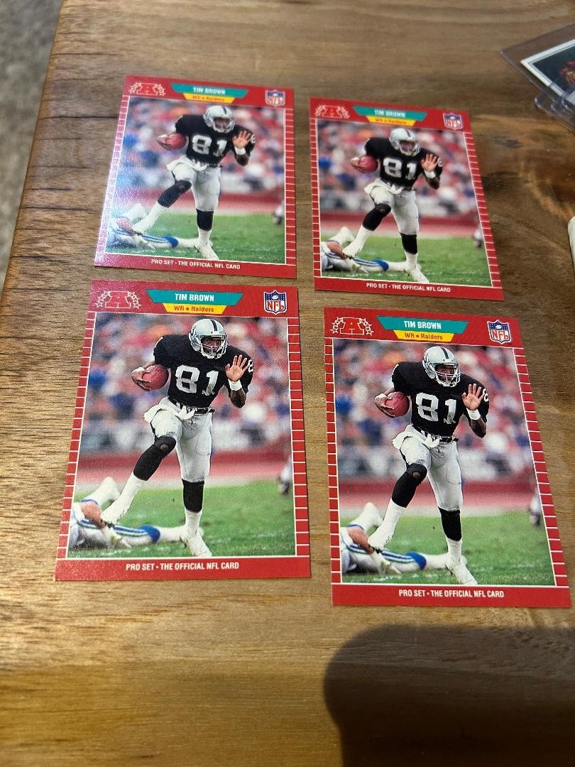(4)  PRO SET  1989 TIM BROWN #183 ROOKIE CARDS NM    FREE SHIPPING!