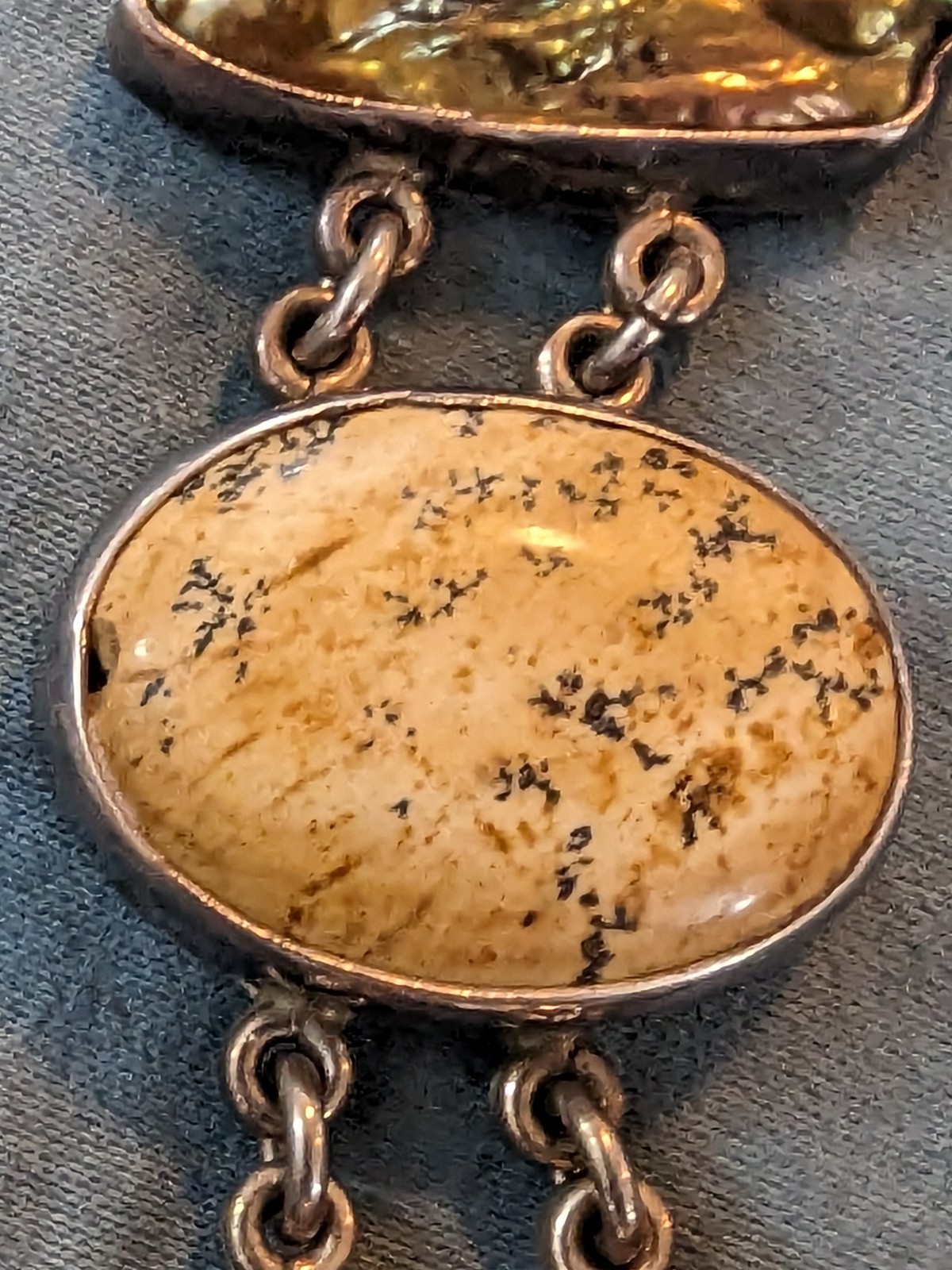 Signed Sterling Silver Shell, Ablone Jasper Stone… - image 15