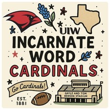 Incarnate Word Cardinals Decorative Magnet or Sticker - Medley Design