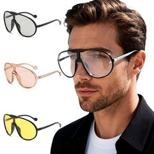 Women Men Trendy Oversized Sunglasses Fashion Shield Aviator Sun Glasses UV400