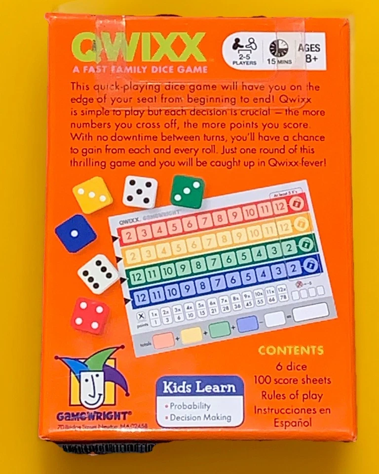 QWIXX A Fast Family Dice Game (15 Minutes) by Gamewright 2-5 Players Ages 8+ - Image 2 of 4