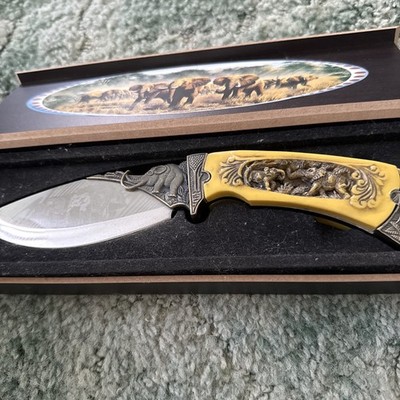 Beautiful Hand Carved Elephant Knife With Box Never Used