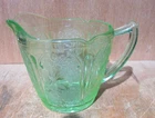 Vintage Green Uranium Depression Glass Creamer 1930s