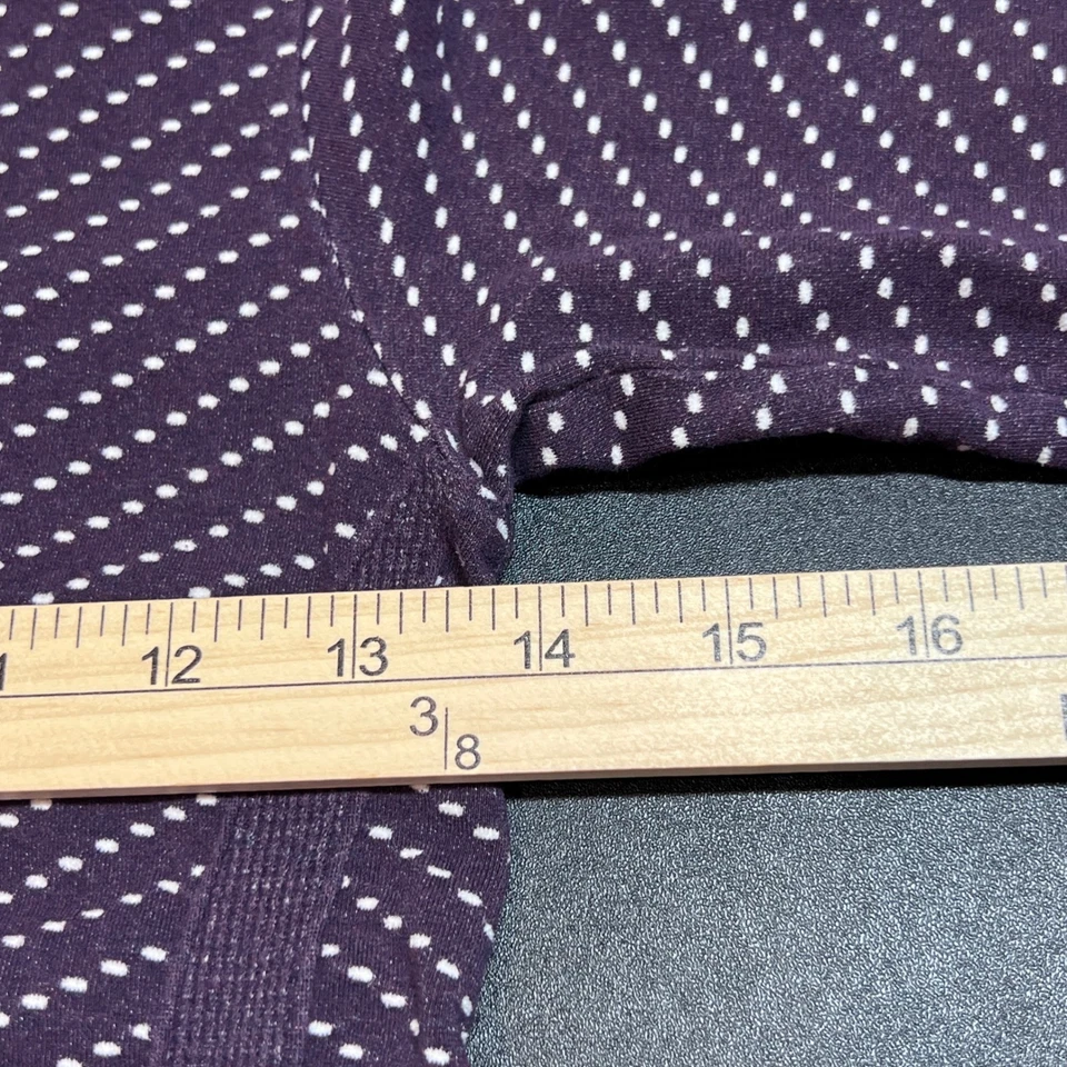Athleta Long Sleeve Top Womens Size Small Purple Dot Print V Neck Athletic - Image 4 of 4
