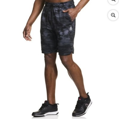 Reebok Men's Core 9'' Shorts, Size Small Black Print NWT