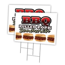 Bbq Pulled Pork Multi-Pack of Yard Signs  Stake plastic coroplast window