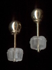 14K Fine Solid Yellow Gold 4mm Round Bead Ball Stud Earrings nf