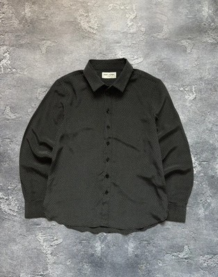Saint Laurent Paris Hedi Slimane Polka Dot Silk Blouse Rare Womens Size F40