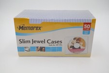 Memorex Slim Jewel Cases 50 Pack Clear CD Cases Storage New Sealed