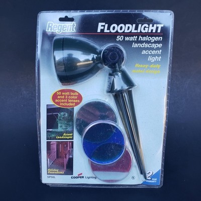 Cooper Regent SP50L 50 Watt Halogen Landscape Accent Light & 3 Color Lenses New
