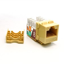 Keystone Jack Insert/Punch-down - Cat 5E RJ45 Networking Ivory