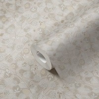 Vliestapete Mit Floralem BlüTen- & BläTtermuster – Beige, Weiß