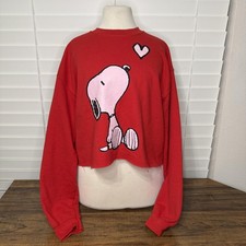Snoopy Red Cropped Sweatshirt Size Medium