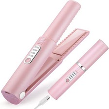 JMFONE Cordless Hair Straightener Curler USB Rechargeable Mini Travel Pink