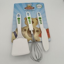 Kids Curious Chef 3-Piece Baking Set with Whisk, Spreader, and Spatula