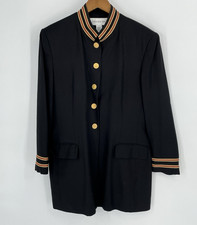 Jones New York Womens 14 Fitted Military Style Jacket Black Made in the USA