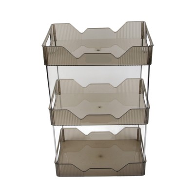 A (Premium Gray 3 Tier) Desktop Storage Artifacts Esstisch Regal Snacks Cof