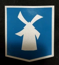 Dutch Bros Coffee Sticker Glitter Windmill 2018 Silver Blue