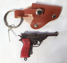 Toy Mini Cap Gun Keychain w/Brown Holster  Loading Pin - RUGER PISTOL