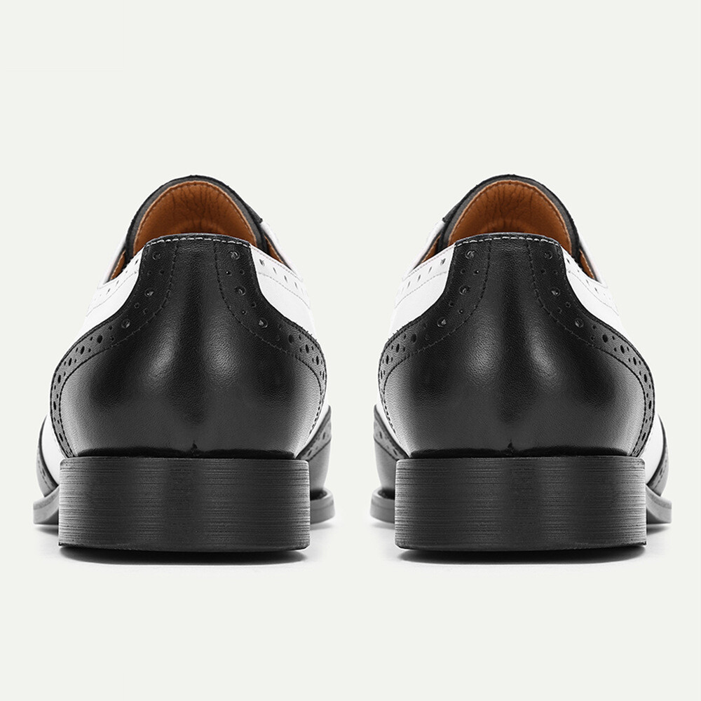 Mens Lace Up Wing Tip Real Leather Carved Formal Dress Shoes  display picture 1
